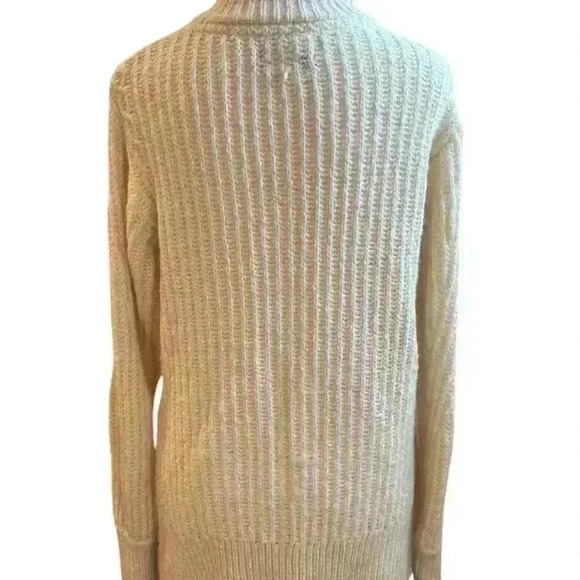 Anthropology Pilcro Sweater Wool Cotton Blend Zip Up Oversized Knit Cream XS - Picture 6 of 6